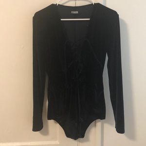 Navy blue, Reformation, velvet bodysuit- not worn!